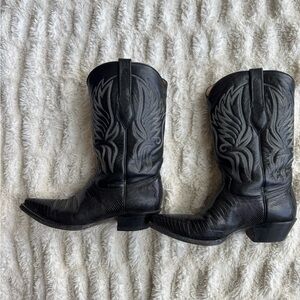 Classic Black Western Leather Cowboy Boots - Women’s